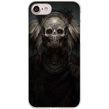 Skull terror design Clear Cell Phone Case Cover