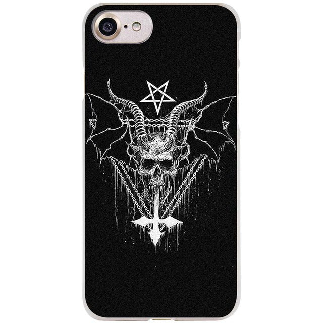 Skull terror design Clear Cell Phone Case Cover