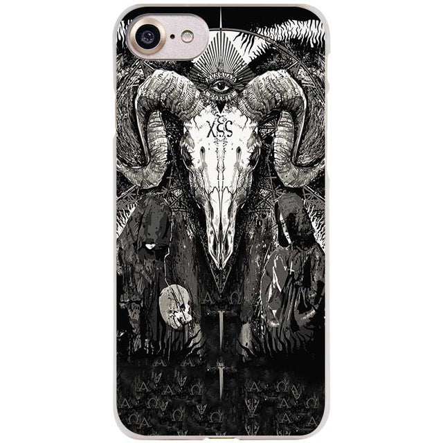 Skull terror design Clear Cell Phone Case Cover