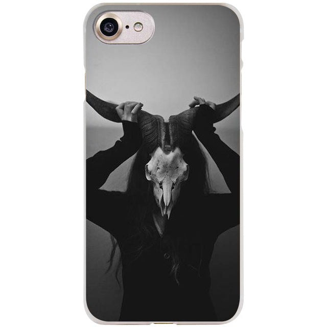 Skull terror design Clear Cell Phone Case Cover