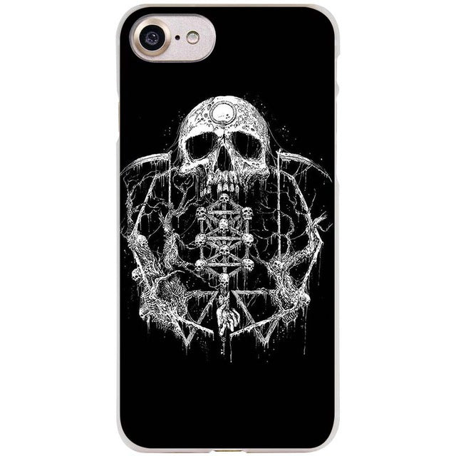 Skull terror design Clear Cell Phone Case Cover