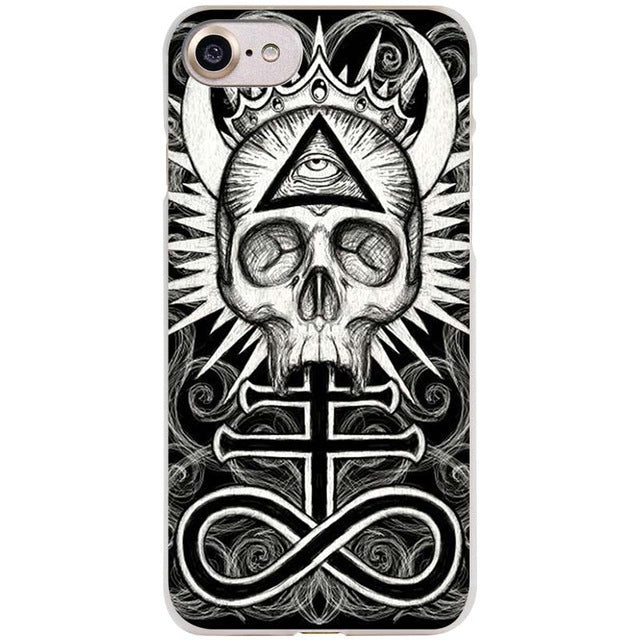 Skull terror design Clear Cell Phone Case Cover