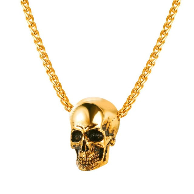 Jewelry Skull Necklace Stainless Steel Gothic Biker Pendant & Chain For Men/Women Punk