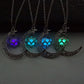 Glowing In The Dark Pendant Necklaces Silver Plated Chain