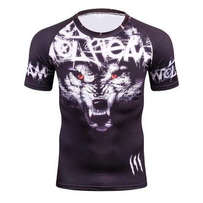 Fitness MMA Compression Shirt Men Anime Bodybuilding Short Cool skull 3D Printed