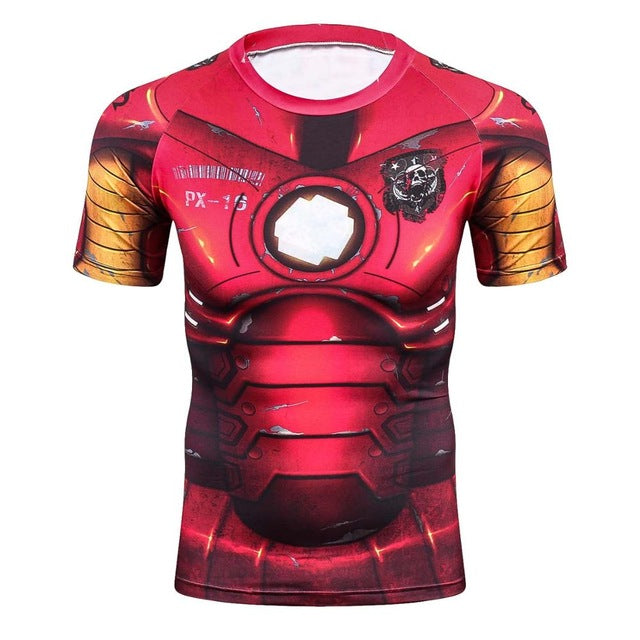 Fitness MMA Compression Shirt Men Anime Bodybuilding Short Cool skull 3D Printed