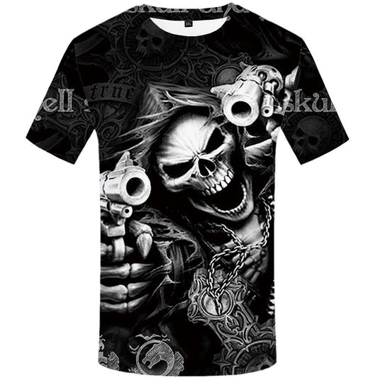 Tshirt Gothic shirts Punk Tee vintage rock t shirts 3d t-shirt anime male styles