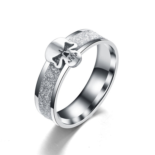 Stainless Steel 6mm Rhodium Plated Punk Dull Polish Cool Exaggerated Personality Ring