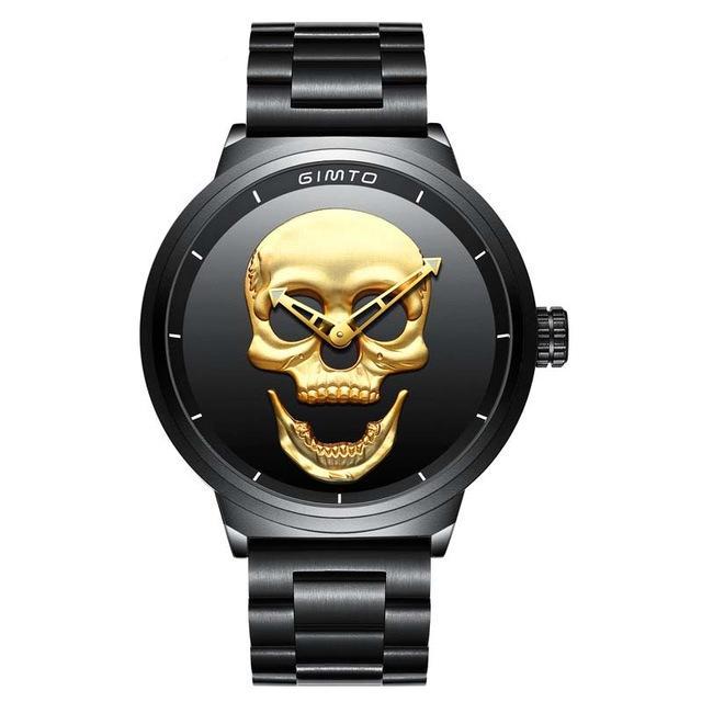 Unique Design Skull Watches Men Luxury Brand Sports Quartz Military Steel Wrist Watch