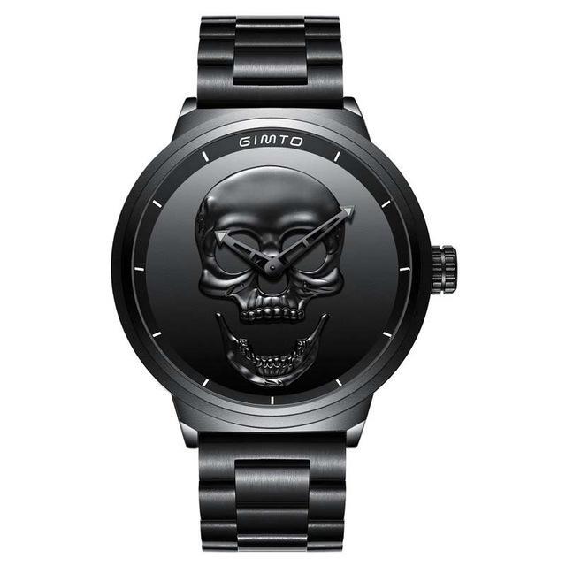 Unique Design Skull Watches Men Luxury Brand Sports Quartz Military Steel Wrist Watch