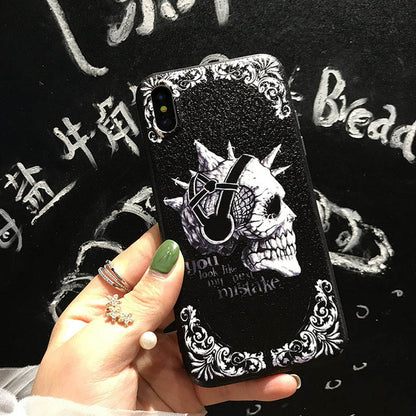 Skull skeleton phone cases for iPhone X 8 8Plus hard covers shockproof shell super funda