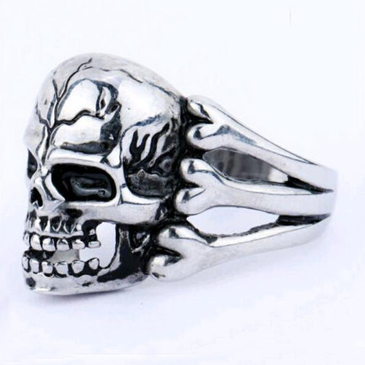 Man's Ring Gothic Men's Skull Flower Biker Zinc alloy Ring Man fashion rings