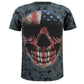 Men Skull 3D T Shirts Cotton Costume Short Sleeve Flag Printed Tops