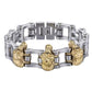 Men's Bracelet 316L Stainless Steel Biker Wristband Skulls Motorcycle Link Chain Punk Jewelry