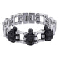 Men's Bracelet 316L Stainless Steel Biker Wristband Skulls Motorcycle Link Chain Punk Jewelry