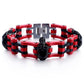Men's Bracelet 316L Stainless Steel Biker Wristband Skulls Motorcycle Link Chain Punk Jewelry