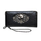 Long Wallets Fashion Metal Skull Pattern PU Leather