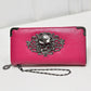 Long Wallets Fashion Metal Skull Pattern PU Leather