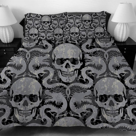 Duvet coves for King Size Bed Europe Style 3D sugar skull Bedding Set with pillowcase