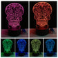Touch Sensor colorful 3D Skull Flower Head LED Night Lights of Crossbones table lamp