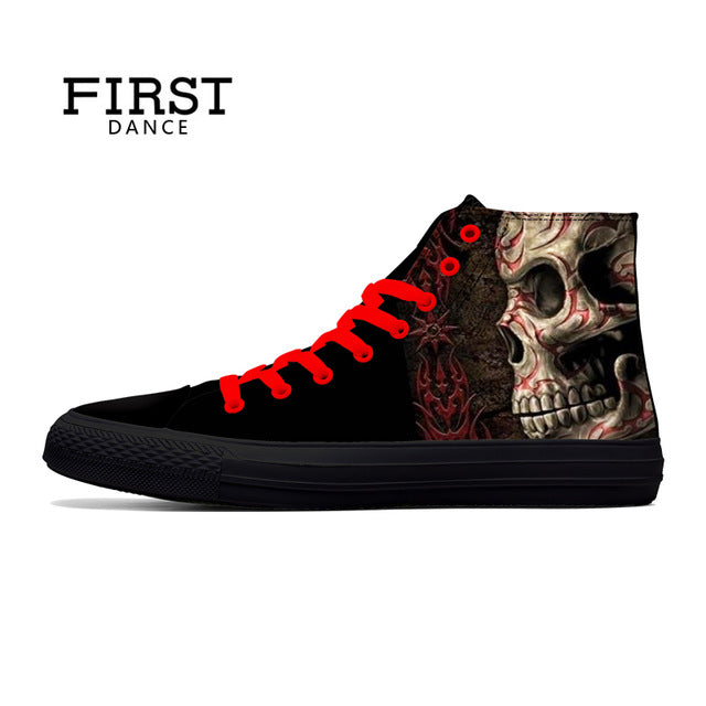 Classic Canvas Men Casual Shoes Fashion High Top Shoes Men Printed Canvas Sneakers
