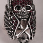 Skull wings cross snake stretch ring for women biker gothic jewelry antique silver color