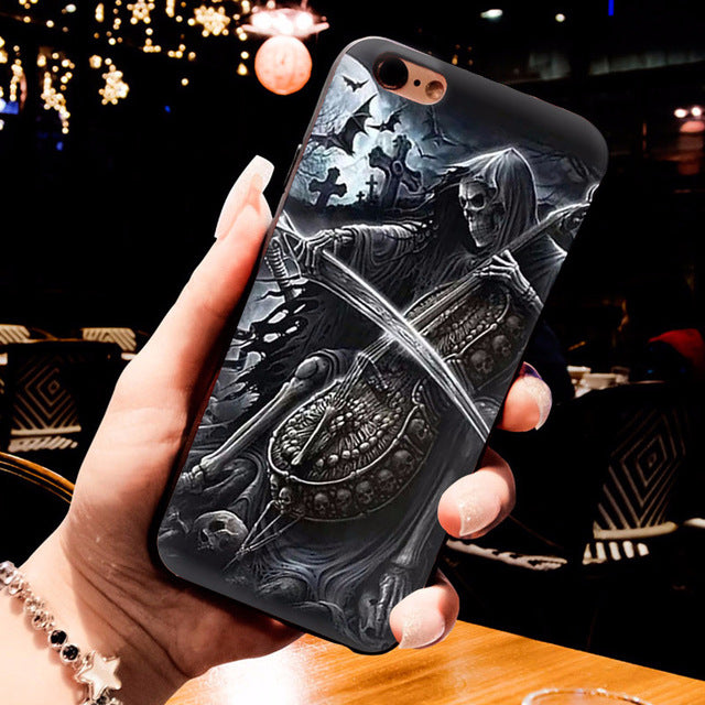 Grim Reaper Skull Skeleton Luxury Hybrid phone case for iPhone