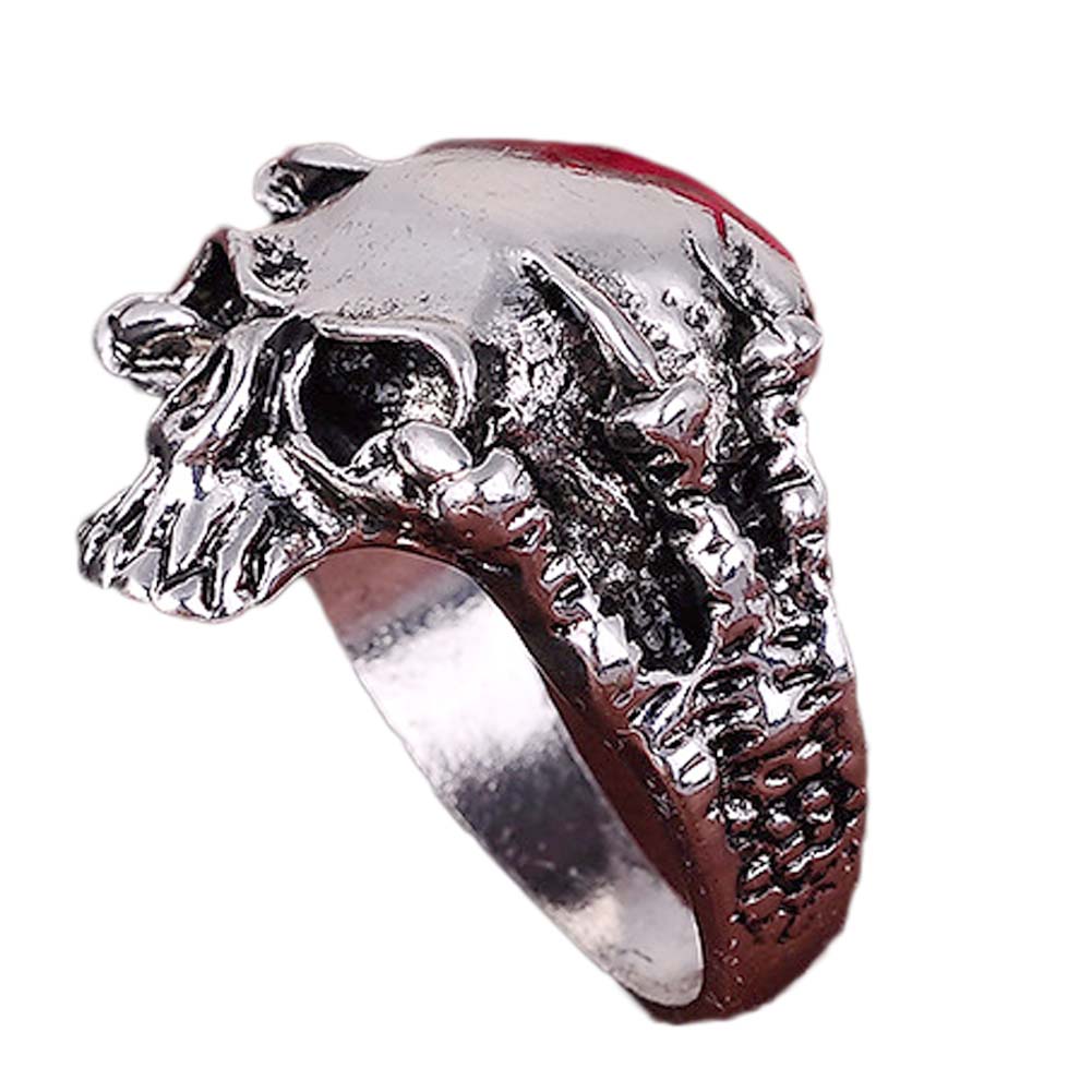 Exaggeration skull alloy ring punk men retro jewelry new style factory price skull ring for men