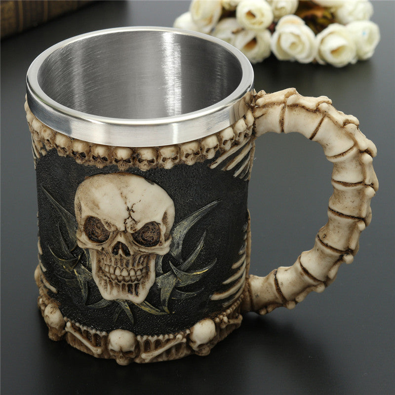 Honana Skull Bones Fiendish 3D Tankard Mug Drinking Coffee Beer Cup