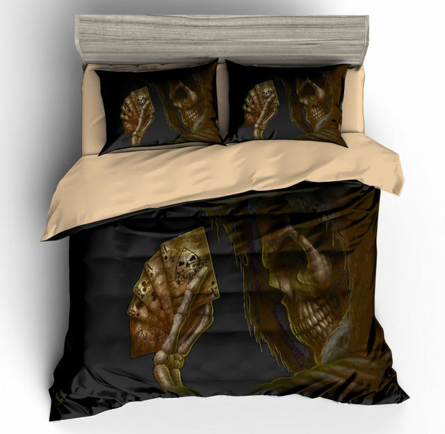 Bedding Set King size Bohemian skull Print Duvet Cover set with pillowcase