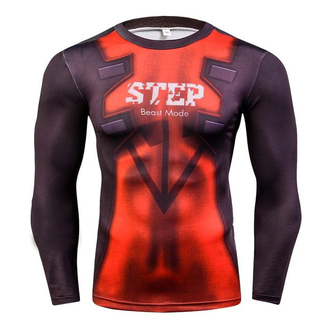 3D compression shirt fitness tights T-shirt crossfit quick dry