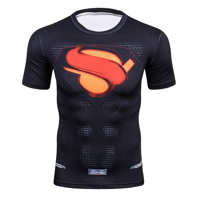 Fitness MMA Compression Shirt Men Anime Bodybuilding Short Cool skull 3D Printed