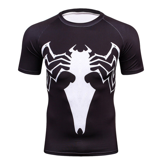 Fitness MMA Compression Shirt Men Anime Bodybuilding Short Cool skull 3D Printed