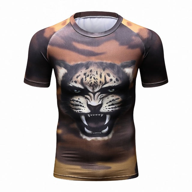 Fitness MMA Compression Shirt Men Anime Bodybuilding Short Cool skull 3D Printed