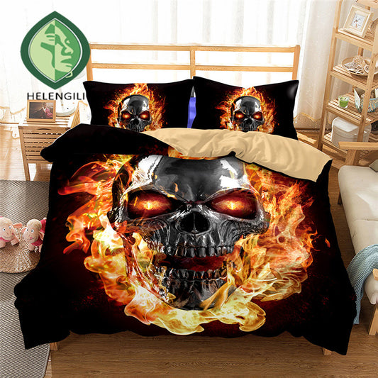 3D Bedding Set skull Print Duvet cover set bedclothes with pillowcase bed set home