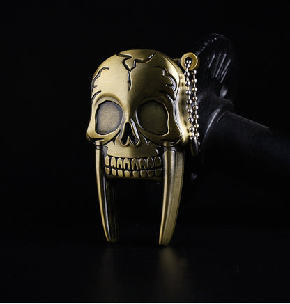 Mini Skull Head Metal Straight Flame Jet Torch Lighter Key