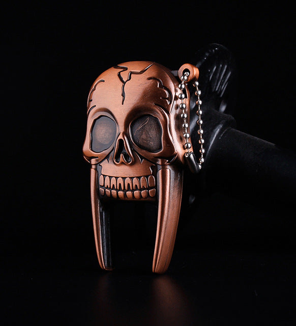 Mini Skull Head Metal Straight Flame Jet Torch Lighter Key