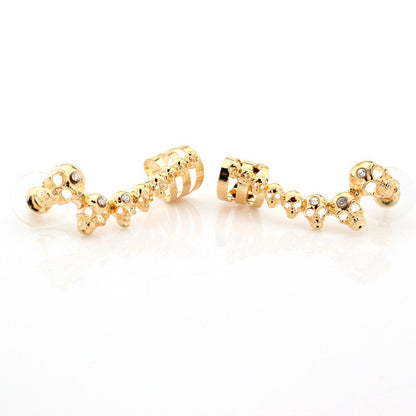New Fashion Skull Crystal Long Earrings Personality Exaggerated Hallowmas Ear Studs Creative