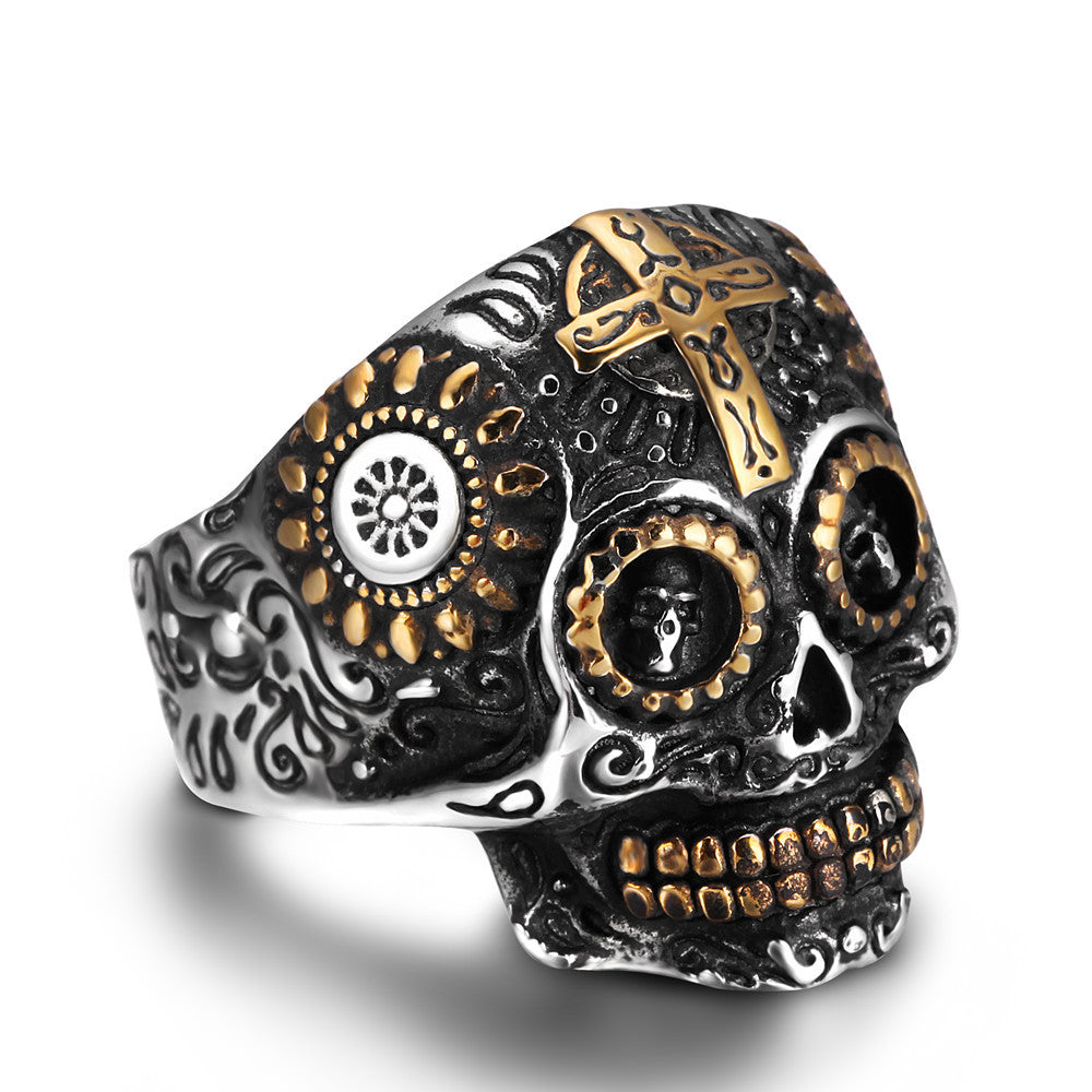 Stainless Steel Vintage Rings for Men Women Lovers Fashion Cool Jewelry Skull Ring Bijoux