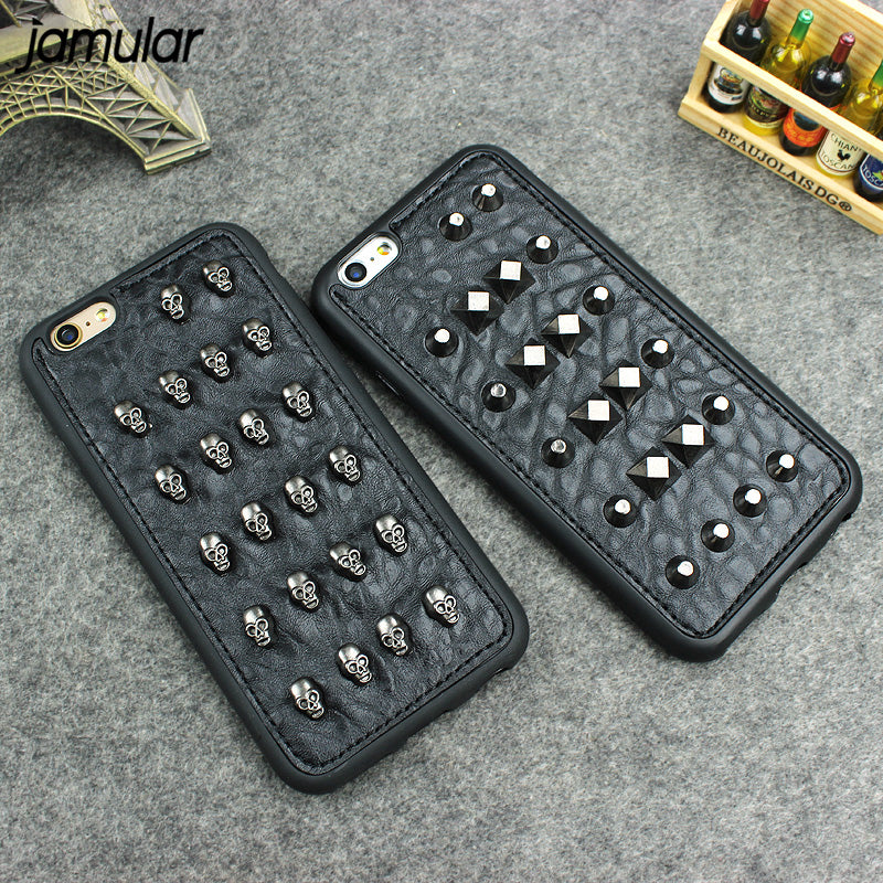 3D Cool Studs Rivet Punk Skull Design Silicone Case