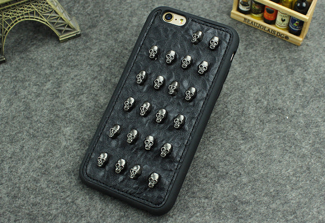 3D Cool Studs Rivet Punk Skull Design Silicone Case