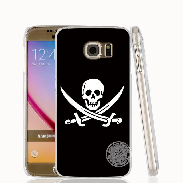skull flower pirate love cell phone case cover for Samsung Galaxy