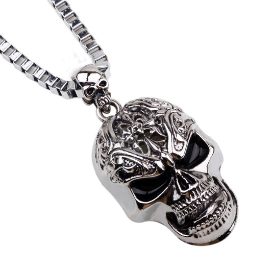 Skull Link Chain Necklaces for Male Necklace Men Silver Neckless Vintage Colar Masculino