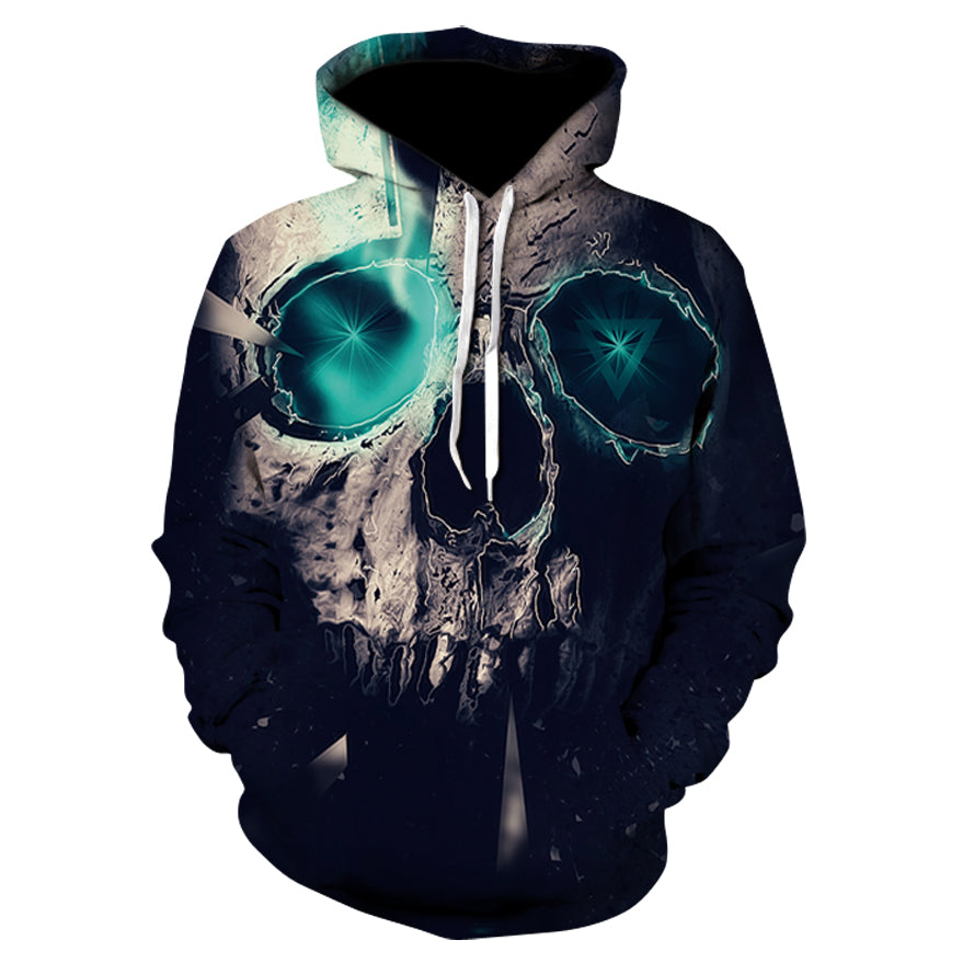 New Design Skull Poker Print Men / Hoodie Funny 3D Sweatshirt Pullover Hoodie Fashion S-6XL