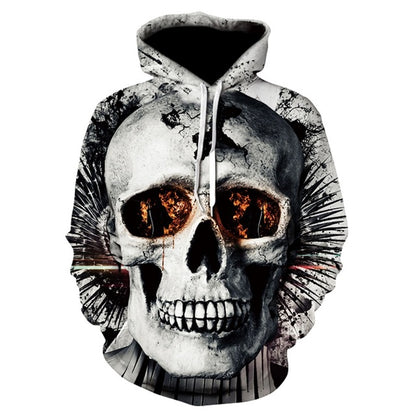 New Design Skull Poker Print Men / Hoodie Funny 3D Sweatshirt Pullover Hoodie Fashion S-6XL