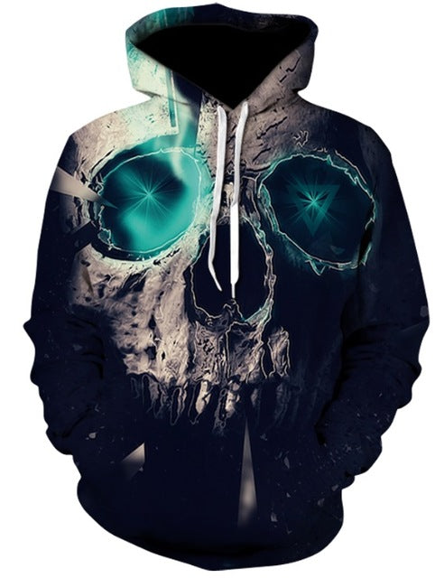 New Design Skull Poker Print Men / Hoodie Funny 3D Sweatshirt Pullover Hoodie Fashion S-6XL