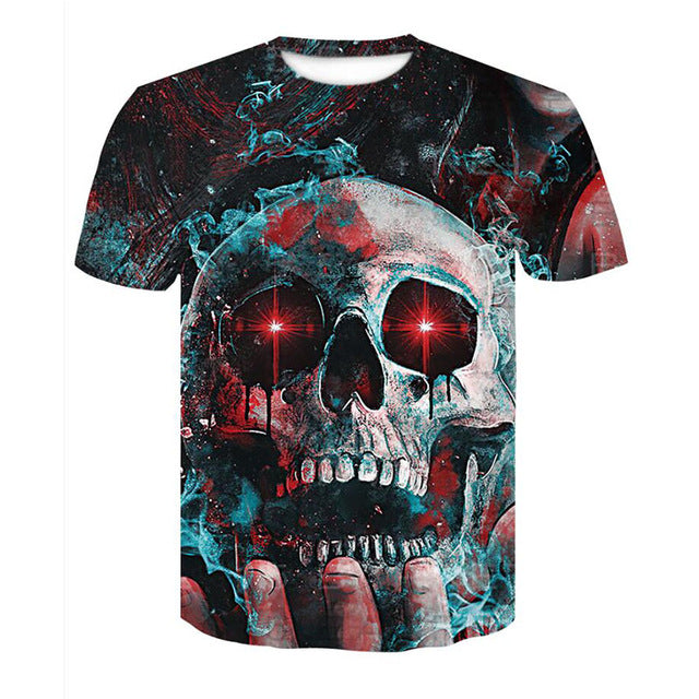 Men's t shirt Slim Fit 3D skull T Shirt Men T-Shirt Short Sleeve Tops Funny tshirt