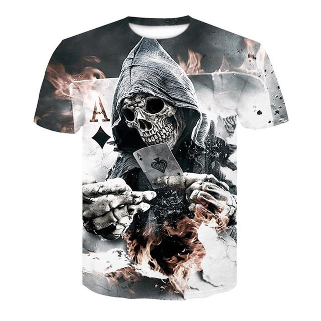 Men's t shirt Slim Fit 3D skull T Shirt Men T-Shirt Short Sleeve Tops Funny tshirt