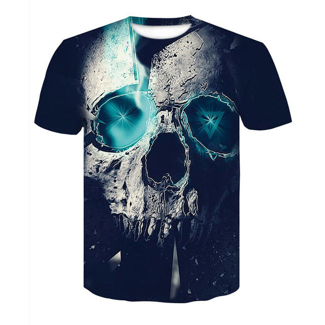 Men's t shirt Slim Fit 3D skull T Shirt Men T-Shirt Short Sleeve Tops Funny tshirt