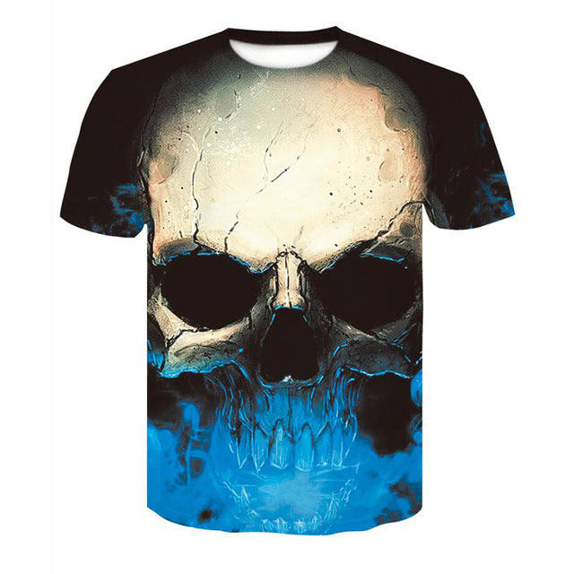 Men's t shirt Slim Fit 3D skull T Shirt Men T-Shirt Short Sleeve Tops Funny tshirt